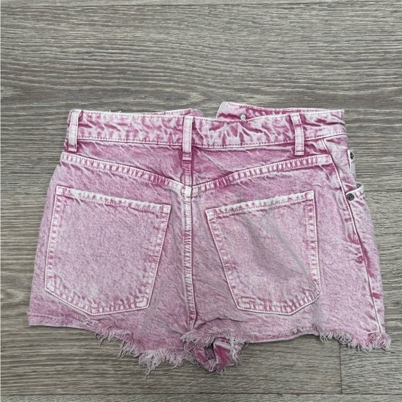 Zara Distressed Pink Denim Shorts - Picture 4 of 5